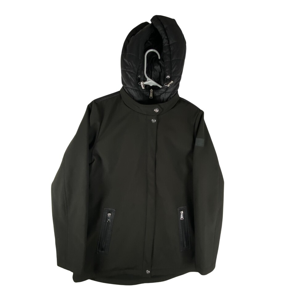 Lauren Ralph Lauren Jacket Womens Small Black Hooded Quilted Softshell 20834T